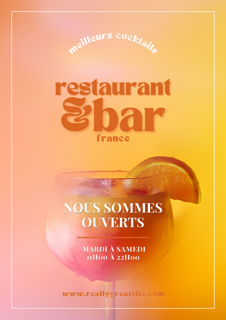 Flyer Affiche Boisson Restaurant Publicitaire