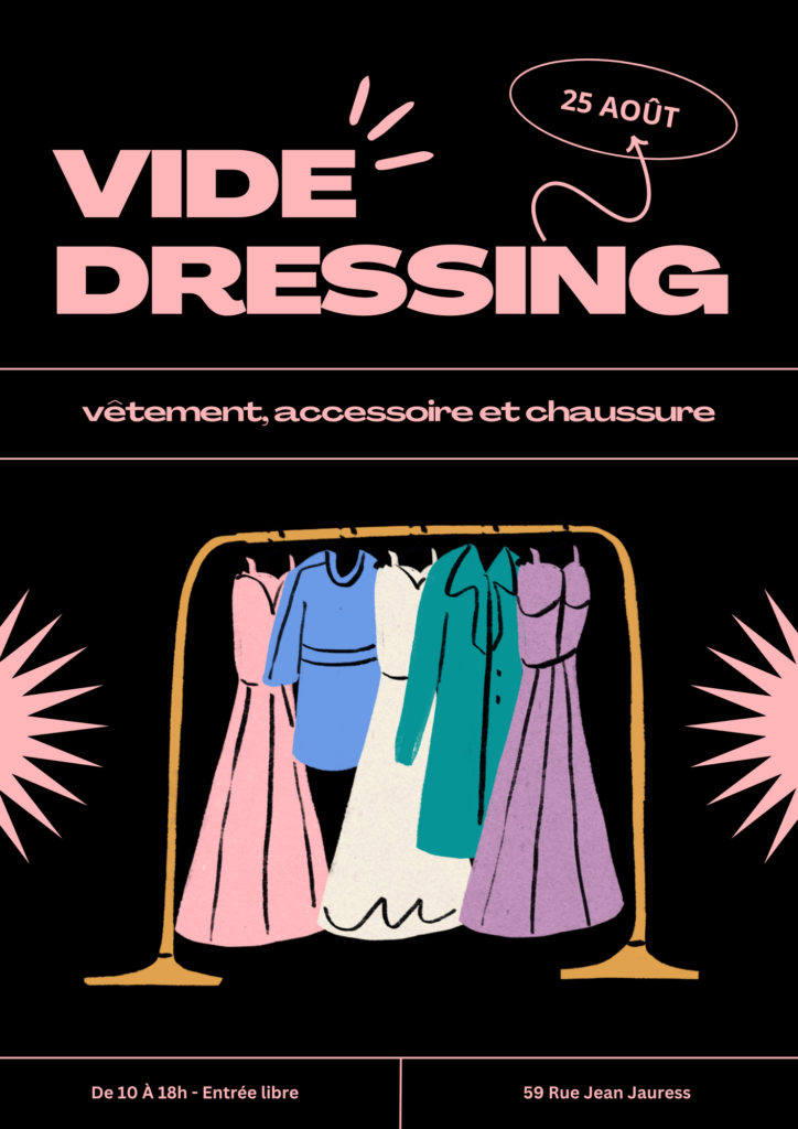 Flyer Illustratif Vide Dressing Moderne Noir et Rose (1)